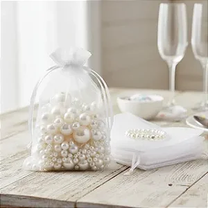 SACO ORGANZA 25X40 PRATA PACOTE C/10 UND