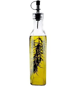 GARRAFA PARA AZEITE DE VIDRO COM TAMPA 500ML galheteiro inox