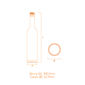 GARRAFA VIDRO CYLINDER 500ML GPP