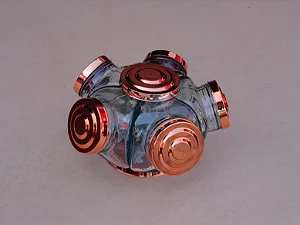 BALEIRO P GIRATORIO VIDRO TAMPA COBRE