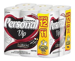 PAPEL HIG.VIP PERSONAL 30 MTS C/12 ROLOS FOLHA DUPLA