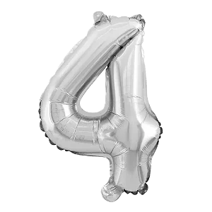 BALAO METALIZADO PRATA 75CM N.4