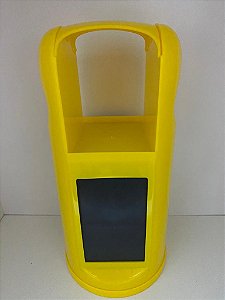 PORTA GUARDANAPO E CANUDO BI-UTIL COR AMARELO