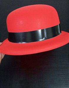 CHAPEU COQUINHO VERMELHO NEON COM FAIXA 27CM
