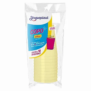 COPO 200ML AMARELO CANDY C/10 UND