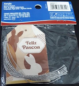 TAGS DECORATIVA FELIZ PASCOA 5X8 C/12 UND