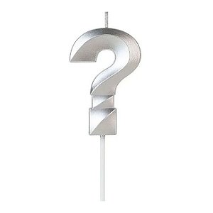 VELA MINI DESIGN PRATA INTERROGAÇAO