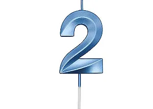 VELA MINI DESIGN AZUL NUMERO 2