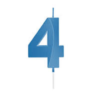 VELA MINI DESIGN AZUL NUMERO 4