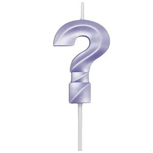 VELA MINI DESIGN LILAS INTERROGAÇAO