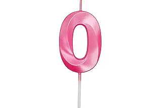 VELA MINI DESIGN ROSA NUMERO 0