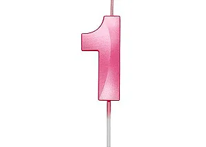 VELA MINI DESIGN ROSA NUMERO 1