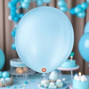 BALAO LISO 11 REDONDO AZUL BABY C/25 UNIDADES