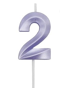 VELA MINI DESIGN LILAS NUMERO 2