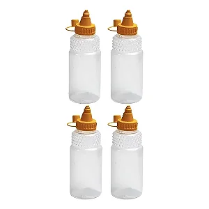 BISNAGA PLASTICA MEL 750ML COM TAMPA AMARELA COM 5 UNIDADES