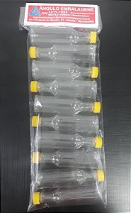 GARRAFA PLASTICA 60ML TAMPA AMARELA C/10 UND