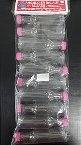 GARRAFA PLASTICA 60ML TAMPA MINIATURA ROSA PINK C/10 UND