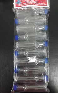 GARRAFA PLASTICA 60ML TAMPA AZUL ESCURO C/10 UND