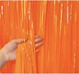CORTINA METALIZADA LARANJA NEON 2M