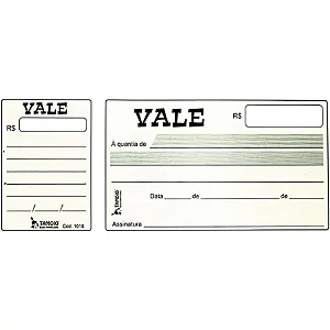 BLOCO VALE COM CANHOTO 50 FOLHAS COD 10071