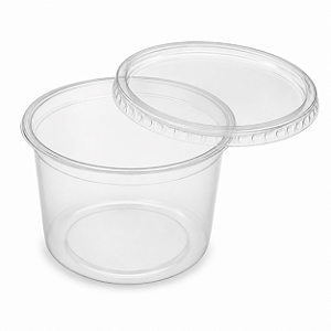 KIT POTE REDONDO 500ML COM TAMPA PLASTICO REUTILIZAVEL C/25 UNIDADES