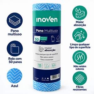 PANO PERFLEX MULTIUSO AZUL ROLO 25MT COM 50 PANOS 28CMX50CM