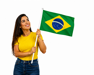 BANDEIRA BRASIL COM CABO 17X24CM