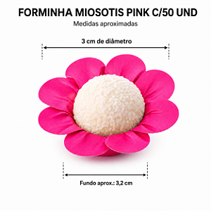 FORMINHA MIOSOTIS PINK PARA DOCINHOS FESTA C/50 UNIDADES