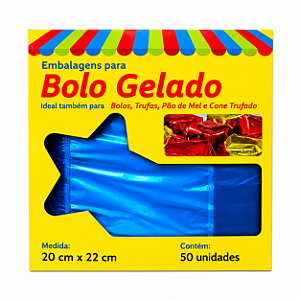 EMBALAGEM BOLO GELADO AZUL ESCURO 20X22 C/50 UND