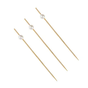 PALITO EM BAMBU PARA PETISCOS BOLINHAS PEROLADAS 12CM C/20 UND