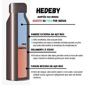 GARRAFA TERMICA INOX 500ML COR BRANCA MORI