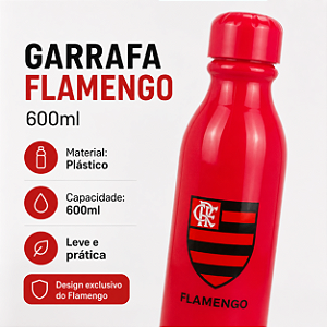 GARRAFA DE PLASTICO 600ML TIME FLAMENGO REF EAS2120-5