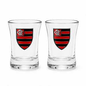 COPINHO DE VIDRO 50ML FLAMENGO COM 2 UNIDADES