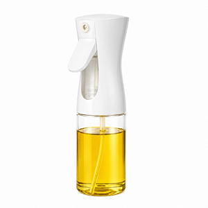 GALHETEIRO DE VIDRO PORTA AZEITE COM BORRIFADOR BRANCO 210ML