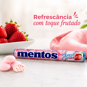 DROPS MENTOS YOGURT MORANGO C/14 UND
