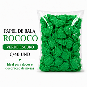 PAPEL DE BALA ROCOCO VERDE ESCURO C/40 UND