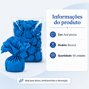 PAPEL DE BALA ROCOCO AZUL PISCINA C/40 UND