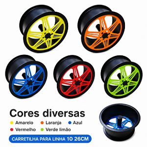 CARRETILHA PARA LINHA 10 CORES DIVERSAS 26CM