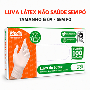 LUVA LATEX NAO SAUDE SEM PO TAMANHO G C/100 UND CA 51058