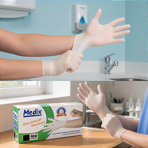 LUVA LATEX P SEM PO MEDIX C/100 UNIDADE