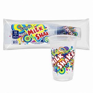 COPO 500ML MILK SHAKE PP C/50 UNIDADES