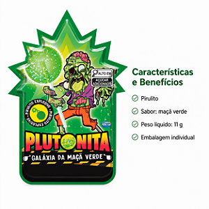 PIRULITO PLUTONITA EXPLODE NA BOCA MAÇA VERDE 11G UND