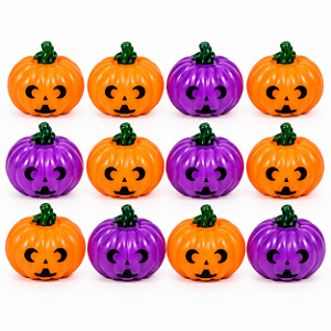 ENFEITE MINI ABOBORA HALLOWEEN C/12 UNIDADES SORTIDO