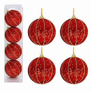 BOLA GLITTER ESSENCE 8CM C/4 UNIDADE