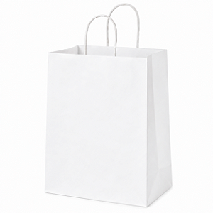 SACOLA PAPEL KRAFT BRANCA 39,5X13,5X33 COM 10 UNIDADES