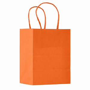 SACOLA PAPEL KRAFT LARANJA 17,5X8,5X21,5CM C/10 UND