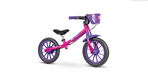 Bicicleta Infantil Criança Nathor Balance Bike Feminina Pink