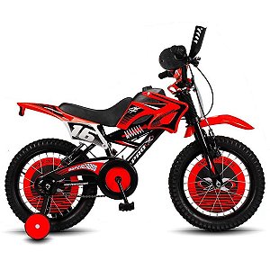 Moto SuperCross Bicicleta Bike Infantil Pro-X Aro 16 Vermelho