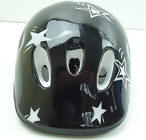 Capacete Proteção Infantil Ciclismo Bike Super Star Preto