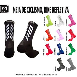 Meia Esportiva Ciclismo Corrida Refletiva FMSports Médio 34/39